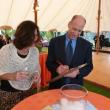 Leslie and Brian Blethen figure out the “Chicken Little” table during the Guess the Fairytale game. KATRINA CLARK/Boothbay Register