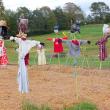 Scarecrows protect the Eddy School Garden. GARY DOW/Boothbay Register