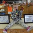 Addie Barter, daughter of Ice Cream Hut owner Katrina Dunsmore, poses with the Boothbay’s best ice cream award. 