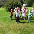 A group of children congregate to count the boxcars on the passing train. RYAN LEIGHTON/Boothbay Register