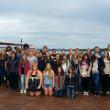 Boothbay Region High School students and their German partners, along with teachers and chaperones, gather for a group photo during one of their field trips. Courtesy of Taras M. Schkrioba Jr.