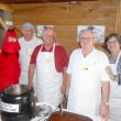 Whalers galore: Taking 1st Place Chowder for both Judges & Peoples Award are, from left, Jamie North (lobster), Murray Keene, Peter Frost, Jack Cogswell and Diane Davis representing Whale’s Tale at the Chili & Chowder Contest. GARY DOW/Boothbay Register