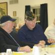 Veterans Bob Jacobson and Palmer Payne have a conversation before the Rotary dinner. At right is Rotarian Bill Kautzmann. KEVIN BURNHAM/Boothbay Register