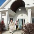 Voters exit the the Boothbay Town Office. RYAN LEIGHTON/Boothbay Register