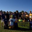 The Boothbay boys state champions. Front row left Trystan Mercier, Grant Giles, Sam Betts, Coach Lauren Forgues, Karl Alamo, Noah Sherburne. Back row left, Coach Nick Scott, Kyle Wilson, Shane Johnson, Kyler Carty, David Machon, Kyle Alamo, Brad Drummond, Matt Burnham, Joey Paloilio, Jack Hasch, Robert Campbell and Benn Scully. RYAN LEIGHTON/Boothbay Register 