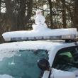 cop car snowman frosty