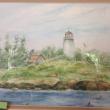 Burnt Island watercolor by Joyce Hines