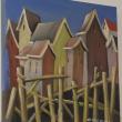 “Pier & Homes,” oil by Ken Carlson