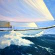 “White on Blue,” oil by Brad Betts