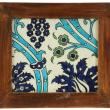 Iznick framed architectural tile circa 14th-15th century to be auctioned.  