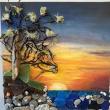 "Funky Sunset" - Linda Osborn mixed media.