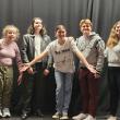 Broadway Cabaret cast members, from left:  Chloe Joneth, Jayden Coloumbe, Natalie Flagg, Spencer Pottle, and Adaline Barter.  Missing from the photo are Sarah Harris, Hannah Hills and Sophia Mansfield. Courtesy of Dr. Mary Miller