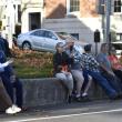 Halloween parade participants.