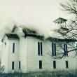 Smoke billows from within. Courtesy of the First United Methodist Church