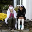 Halloween parade participants.
