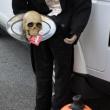 Halloween parade participants.