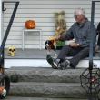 Halloween parade participants.