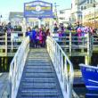 The crowd greeting Santa at Whale Park. FRITZ FREUDENBERGER/Boothbay Register
