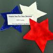 Red, white and blue stars and a big "Thank You" note accompanied each quilt made by Southport Island quilters for veterans at Cabin in the Woods. Courtesy photo