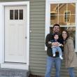 Hunter and Hayley Arsenault with son Calder at their new home in Boothbay Harbor. Courtesy of Hunter and Haley Arsenault