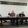 Boothbay Harbor Selectmen vote during their Jan 13 meeting. FRITZ FREUDENBERGER