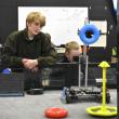 Jayden Orne test runs his team's robot on the practice field. ISABELLE CURTIS/Boothbay Register