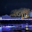The Boothbay Harbor Yacht Club illuminated for the season. Courtesy photo