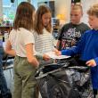 EES students refer to the map of the school before heading out to collect paper for recycling.  Lilianna, daughter of Trista and Brian Cassidy;  Maxine, daughter of Pascale and Kirk Zehm;  Kayleb, son of Vanessa Bailey; and Sam, son of Daniel and Maureen Cooper.  Students are residents of Alna and Edgecomb. Courtesy photo