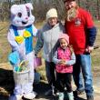 Titan Lewis as the Easter Bunny, Darlene Little, Madison Little (2024 Golden Egg winner in the five and under category), and event emcee, Darrell Gudroe. Courtesy of Eve Jamieson