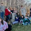 The christening of the first compost bin, donated by Ames True Value of Wiscasset!  Sixth grade Edgecomb Eddy students. Courtesy photo