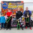 4 Cylinder Pro Victory Lane, from left: Jr. Official Karson Gervais, Jackson Moreside, Chassidy Shorty and Taylor Lane. Jasen Dickey Photography