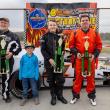 Crate Modified Victory Lane, from left: Allan Moeller, Jr. Official Karson Gervais, John Ricci and Ryan Phillips. Jasen Dickey Photography