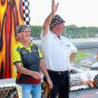 Boss Hogg Pre-Race: Track owner Vanessa Jordan, left, greets drivers and fans before the start of the 2024 Boss Hogg 150. Jasen Dickey Photography 