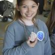 Sheyenne Upham with a decorated oyster shell. FRITZ FREUDENBERGER/Boothbay Register