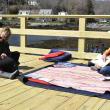 BHML Children’s Coordinator.Jen Betts hosted a reading station on the sea and science center's new pier. FRITZ FREUDENBERGER/Boothbay Register