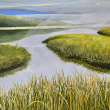 "Shallow Waters" is but one of Ramone Hanley-Warren's work in her solo show, "Breathe, See, Paint" at Southport Memorial Library May-June. Courtesy of the artist