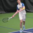 Harry Hinckley, BRHS junior, in action during his doubles match against Winthrop on May 7. KEVIN BURNHAM/Boothbay Register