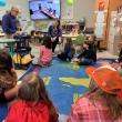 Officer Larry Brown reads a letter from the Boothbay Harbor Selectboard to Jessica Lessner’s third grade class. By Shawna Kurr