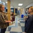 On left, Executive Director Ashley Butterfield talks with LC Administrator Carrie Kipfer about Respite Care’s facility and programs. Courtesy photo  