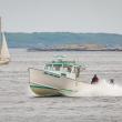 Robert Johnson racing Miss Ava Elaine at the Charlie Begin Memorial Lobster Boat Races June 14 in Boothbay Harbor. Mike Leonard Photo. 
