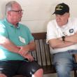 Boothbay Register Editor Kevin Burnham talks with columnist Joe Gelarden. STEVE EDWARDS/Boothbay Register
