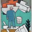 "Toot" - 24" x 32" - oil  on burlap on board - Matt Barter.