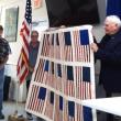 Brigadier General (Ret) William Leszczynski (right) receives a quilt at appreciation event. JANE CARPENTER/Boothbay Register