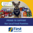 First National Bank collecting items for their November food drive. 