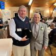 William "Bill" Tompkins, left, with Tom Mellor, president of the Midcoast Sports Hall of Fame. Larry Brown photo