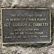 A plaque near the high school football field remembers Tibbetts' service. Courtesy of Larry Brown