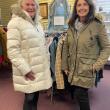 Volunteers Debbie Watson, left, in Ralph Lauren and Sarah Waterman in French Connection. Sarah’s jacket may still be on the rack but Debbie’s went home with her. Courtesy photo 