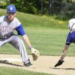 The Boothbay baseball team beat Oak Hill 6-0 June 3. The Seahawks ended the season 7-9, ranked fourth in Southern Class D. Here, Sam Markowitz slides into third base. FRITZ FREUDENBERGER/Boothbay Register
