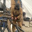 Jose Hernández-Juviel uses a marlinspike on refurbished rigging during a March 19 demonstration. ISABELLE CURTIS/Boothbay Register