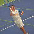 Elijah Smith gets to the ball against Madison in his no. 2 double match. KEVIN BURNHAM/Boothbay Register